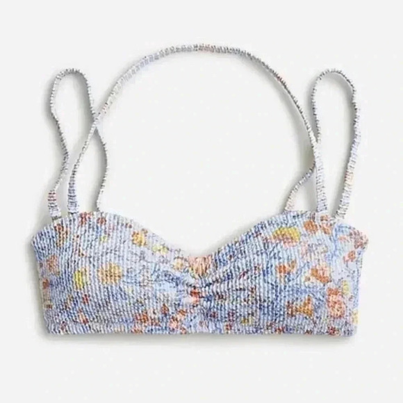 New with tags J crew Scrunchie sweetheart bikini top in afternoon floral - Picture 8 of 8